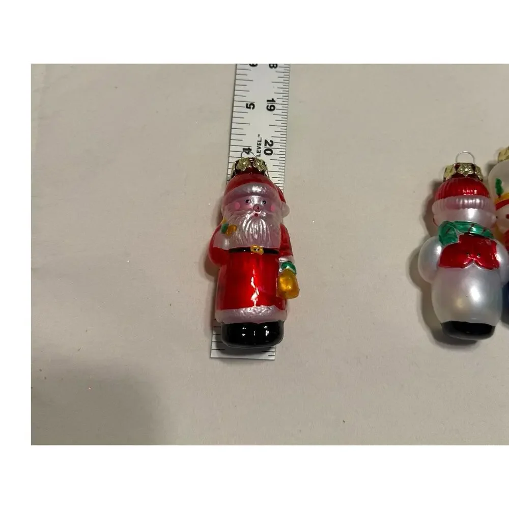 Vtg Silvestri Set Of 4‎ Glass Christmas Ornament Santa Snowman Angel Nutcracker